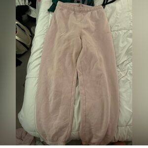 Aritzia cozy fleece joggers bow pink
